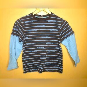 Gymboree Tee Shirt Size 8  Blue Brown Long Sleeve Train
